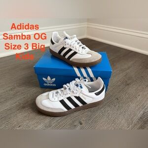 Adidas Samba OG White and Black Kids' Shoes